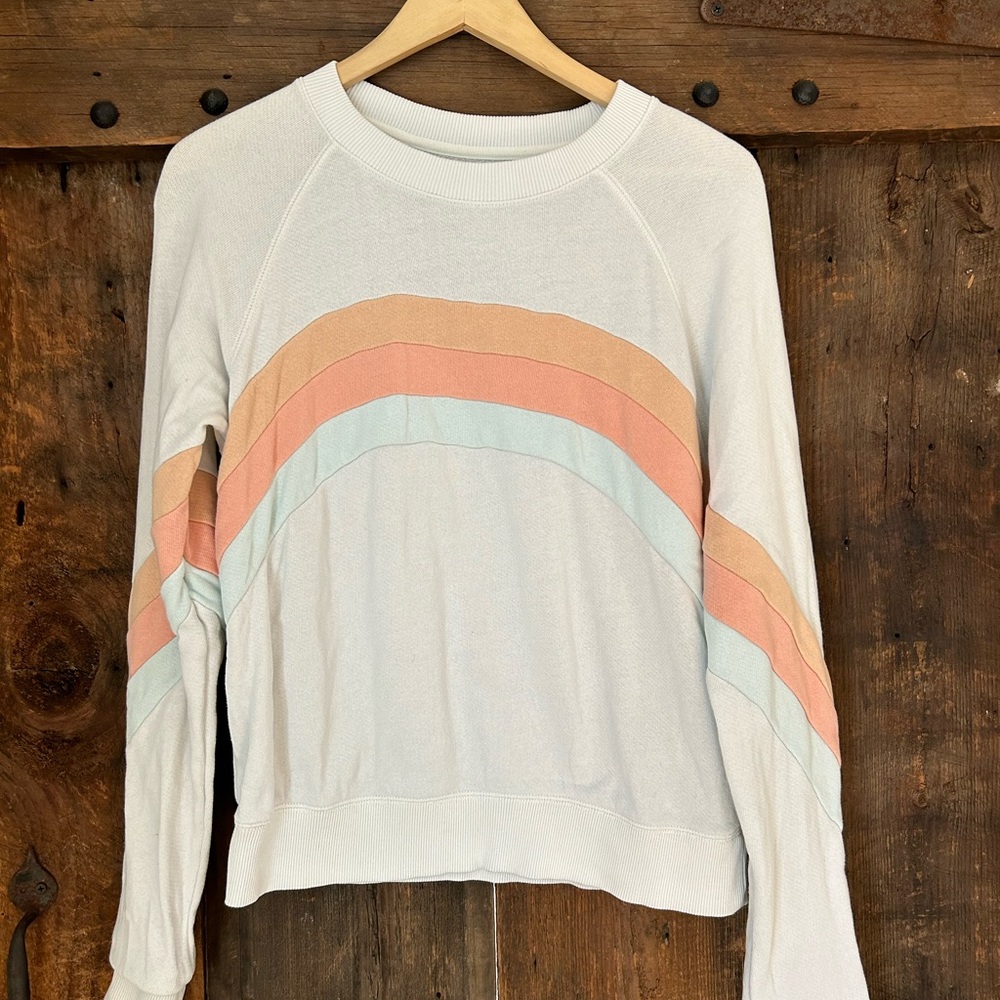 FAHERTY Molli Crew in Golden Hour sweatshirt round collar long sleeves. Size S.